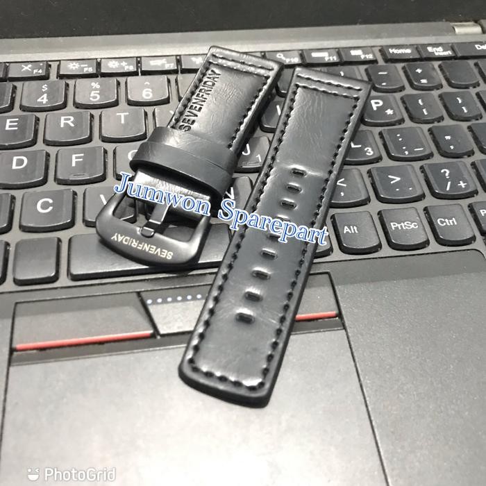 Tali Kulit Jam Tangan SF Strap Tali Kulit Jam Tangan Seven 28mm - Hitam