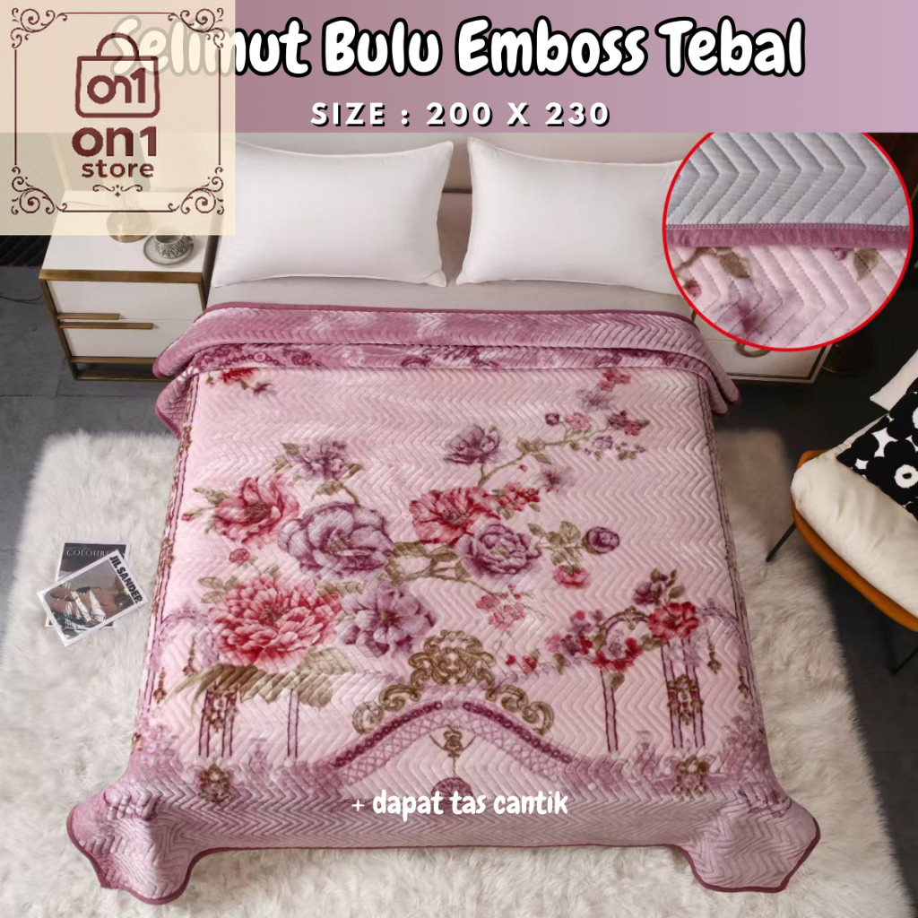 Selimut Termurah / [Selimut Emboss Tebal] - SELIMUT BULU EMBOSS TEBAL JUMBO 200 X 230