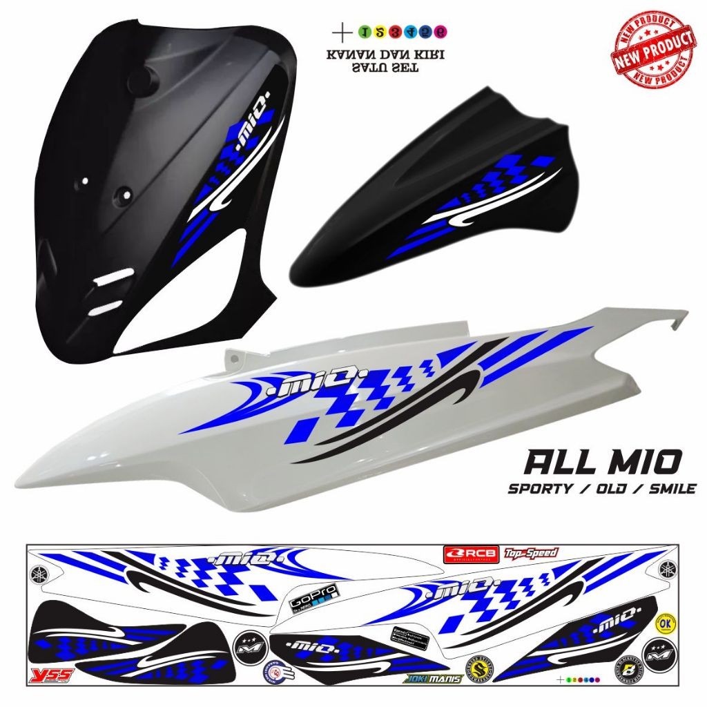 MIO STICKER SEPEDA MOTOR YSS/STRIPING MOTOR /STICKER MIO SPORTY / VARIASI MIO SMILE/V4 MOTIF KEREN