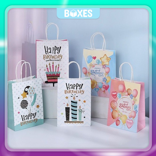 

Paper Bag Birthday / Paper Bag Kertas Hadiah Souvenir Ulang Tahun / Tas Goodie Bag Happy Birthday I AK02G1 - AK03G2