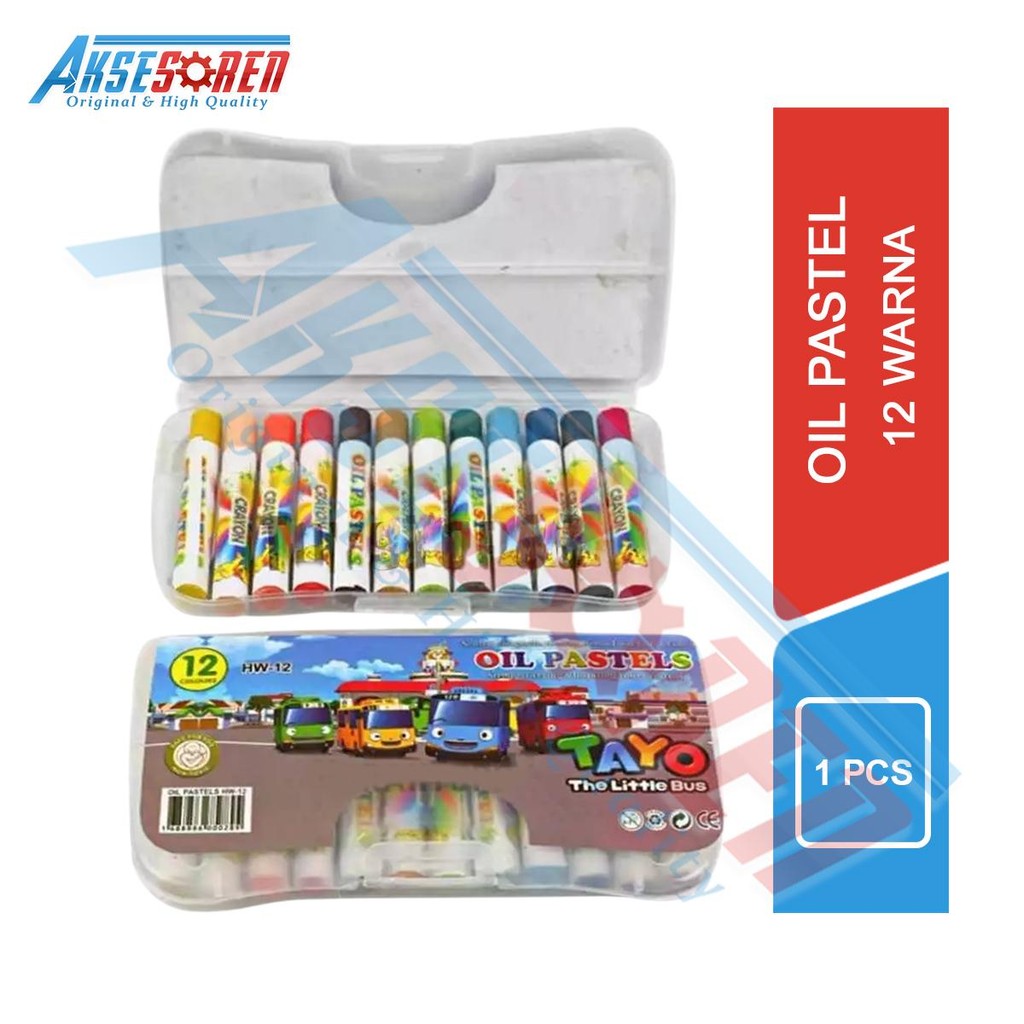 

Aksesoren Oil Pastel [12 Warna] / Crayon Kerayon Krayon Murah Rainbow / Alat Mewarnai Gambar Warna Warni HW-12