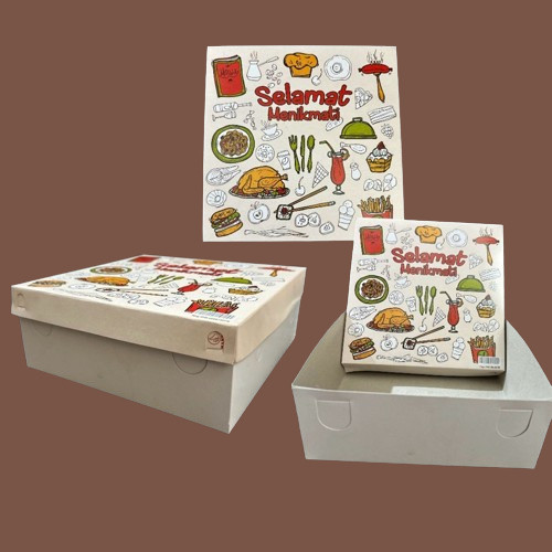[1_Pack] Dus Kardus Box Nasi Catering  20x20 isi 25 pcs / Dus Box Besek Kotak Nasi  20 x 20 Rice Box