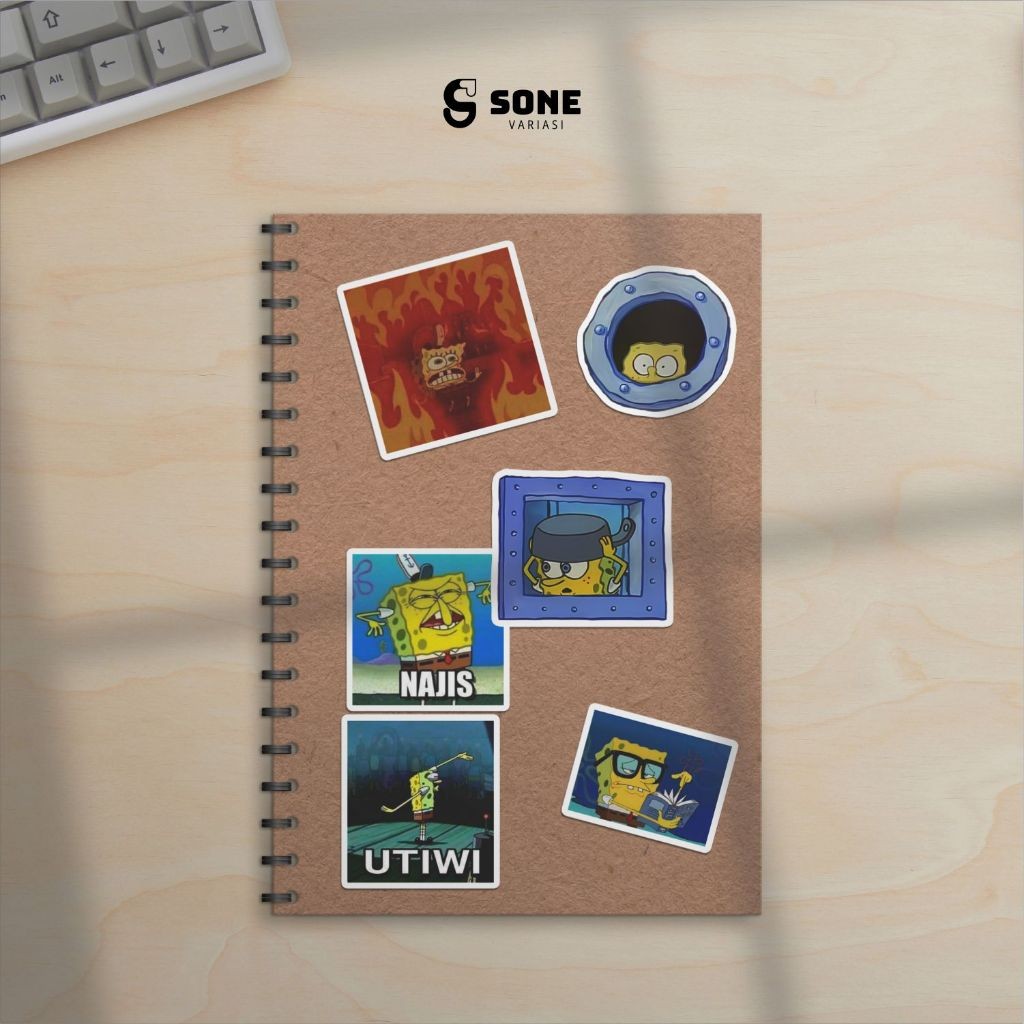 

Sticker Pack Meme Spongebob Aesthetic Paper Vinyl Waterproof Dekorasi Stiker Laptop Buku Journal Koper