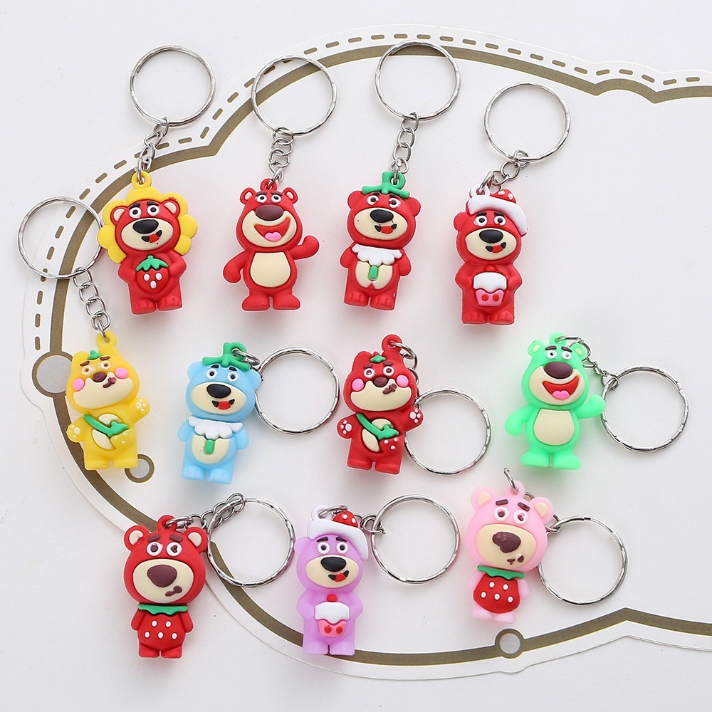 HYPE N FANCY Gantungan kunci Lotso Strawberry Mini GK-1773 / Ganci Lotso boneka strawbery pink lucu 
