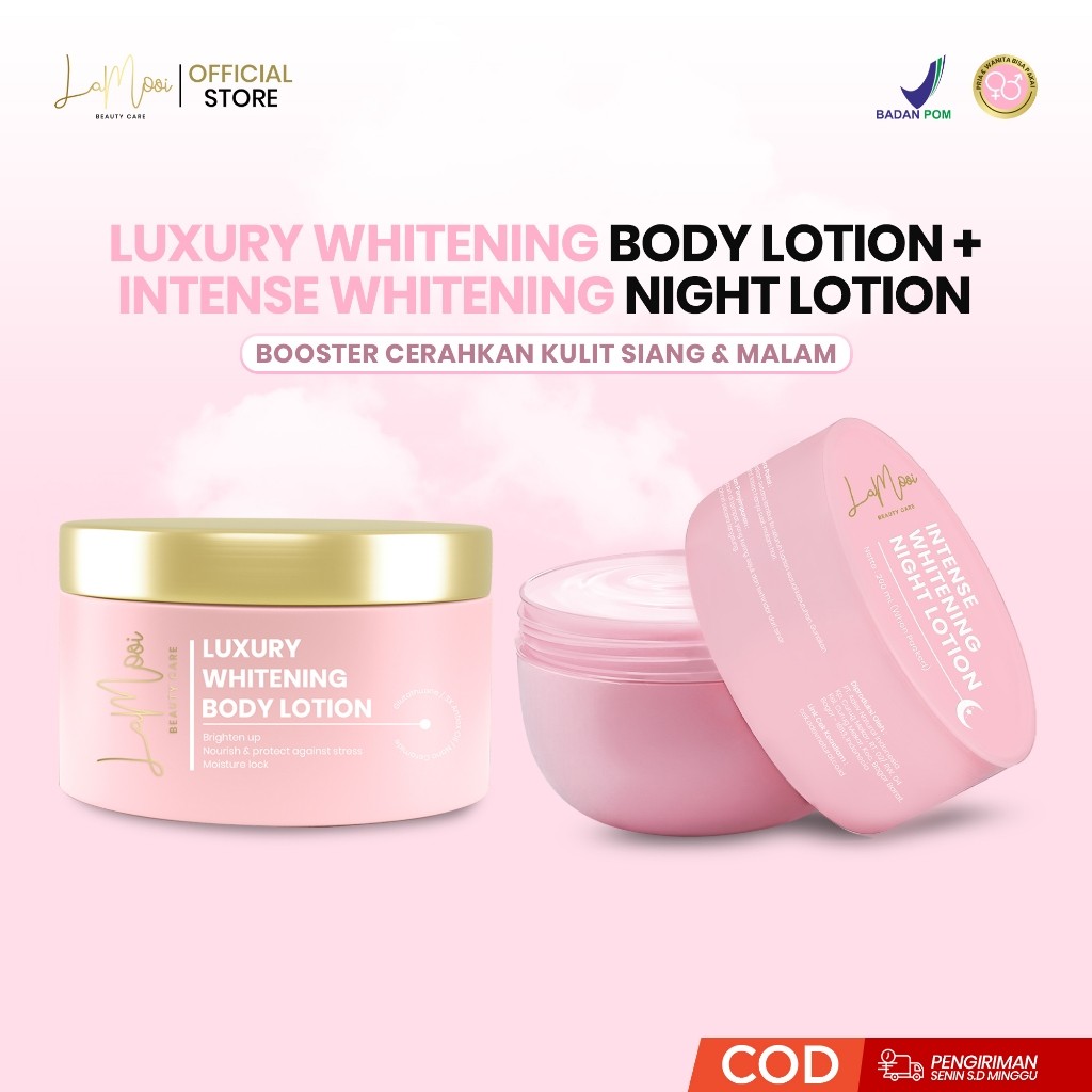 [LAMOOI] Luxury Whitening Body Lotion (HB Siang) + Intense Whitening Night Lotion (HB Malam)