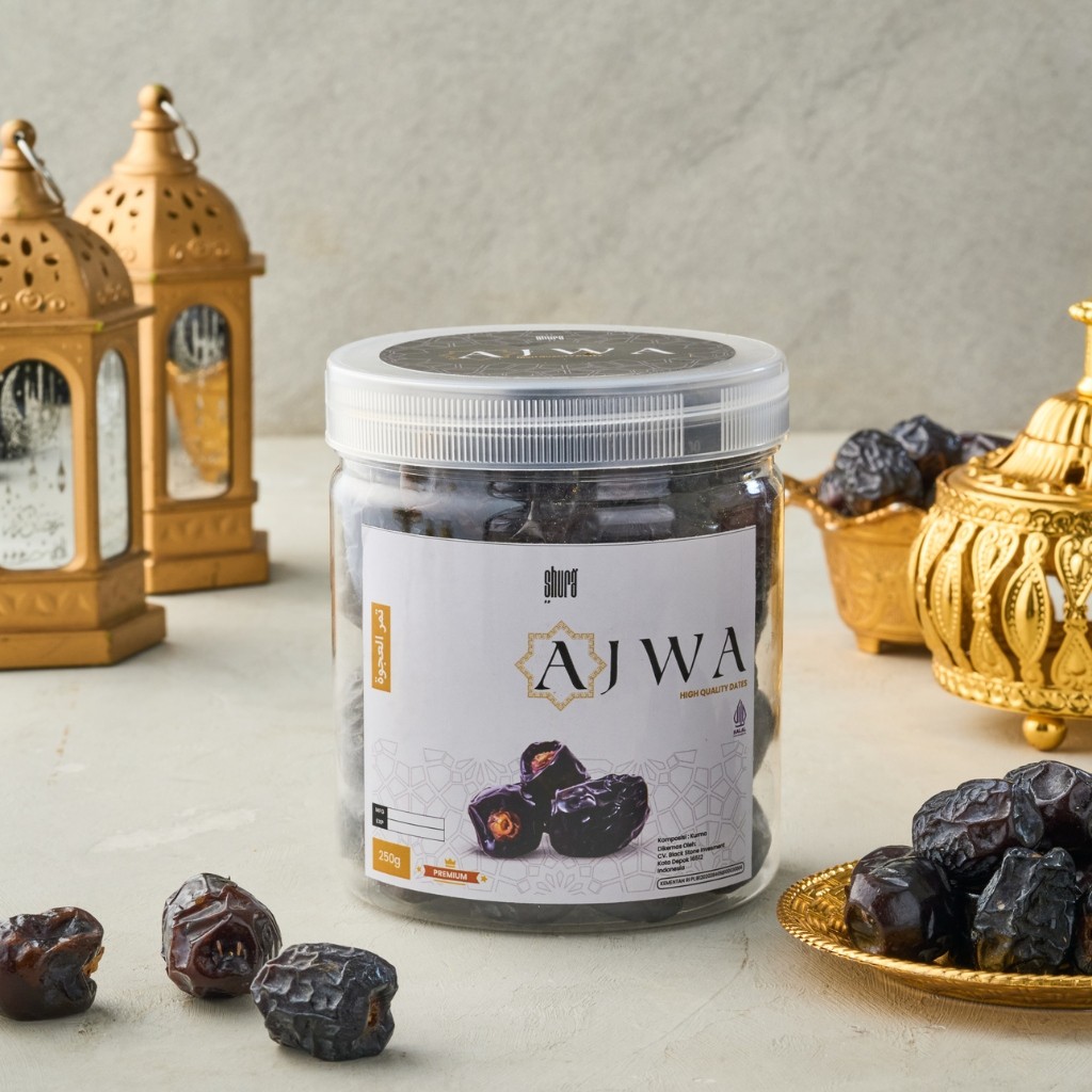 

Shura Kurma Ajwa 250gr Kurma Nabis Manis Original Premium Kemasan Toples