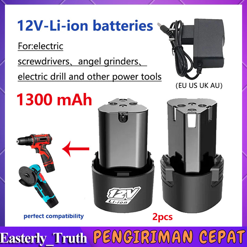 2PCS batrai baterai bor cordless 12v 12 volt jld Baterai Bor Cordless Li-Ion 12 Volt Baterai Bor Ele