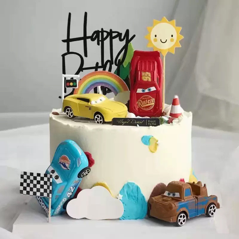 

[PAPERU] Cartoon Vehicles series Cake Topper Kue Ulang Tahun Decorations Dekorasi Hiasan Kue