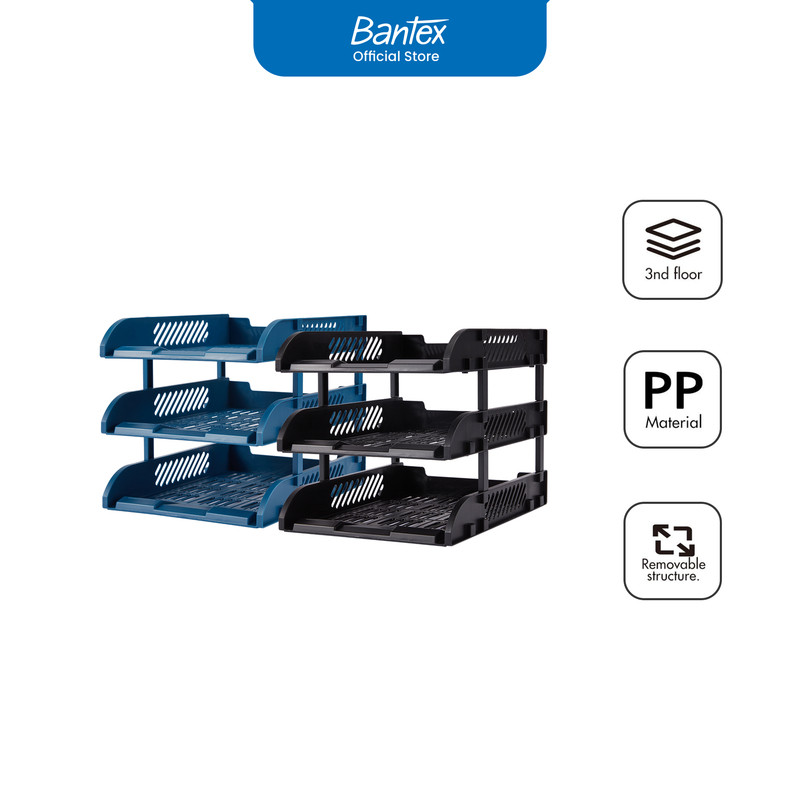 

[BMS Bekasi] Bantex File Tray / Rak File Susun / Letter Tray Bahan PP | 3 Susun BJ7633