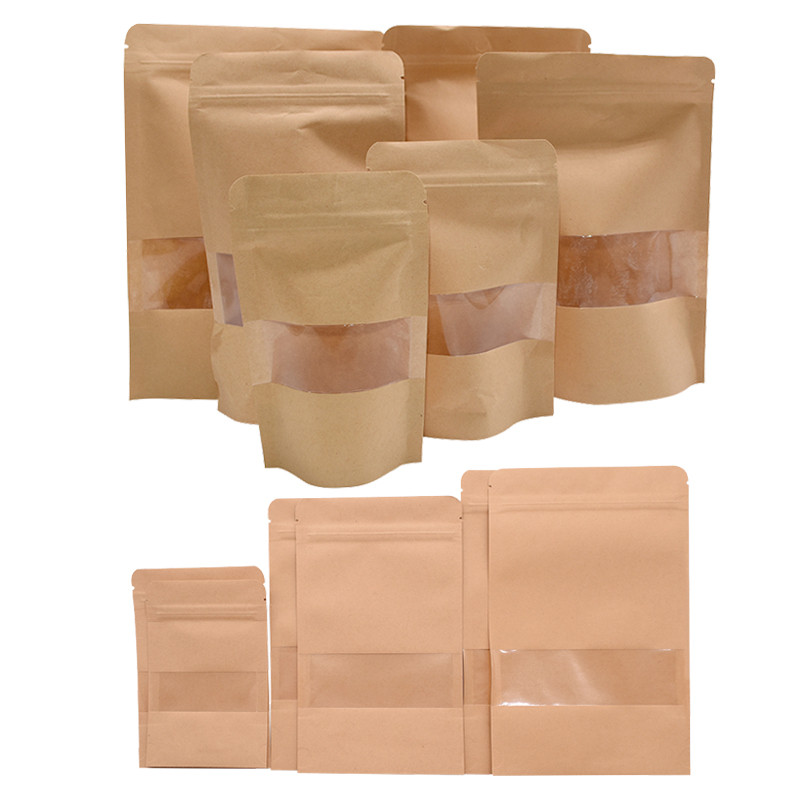 

10Pack Small Gift Bags Paper Kraft Paper Candies Bags with Zip Lock Wedding Birthday Party Kids Favors Cookies Packing Supplies