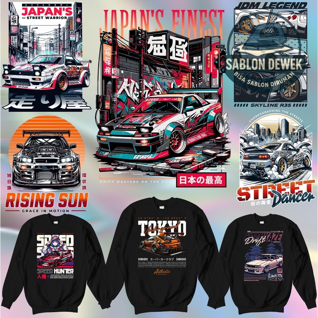 

Sablon Sticker DTF Ukuran Lebar 19cm TEMA JDM Car