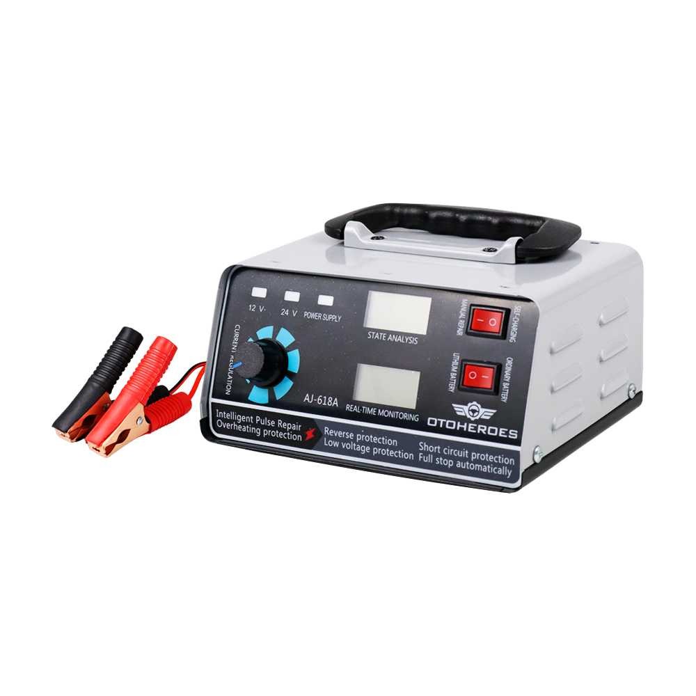 Setrum Cas Aki Mobil Sepeda Motor Aki Kering Basah Display Digital Battery Charger 12V/24V