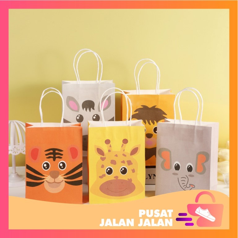

PJJ - 6049 Paper Bag Ulang Tahun / Goodie Bag Ulang Tahun / Goodie Bag Tema Animal / Paper Bag Hadiah / Paper Bag Motif Animal