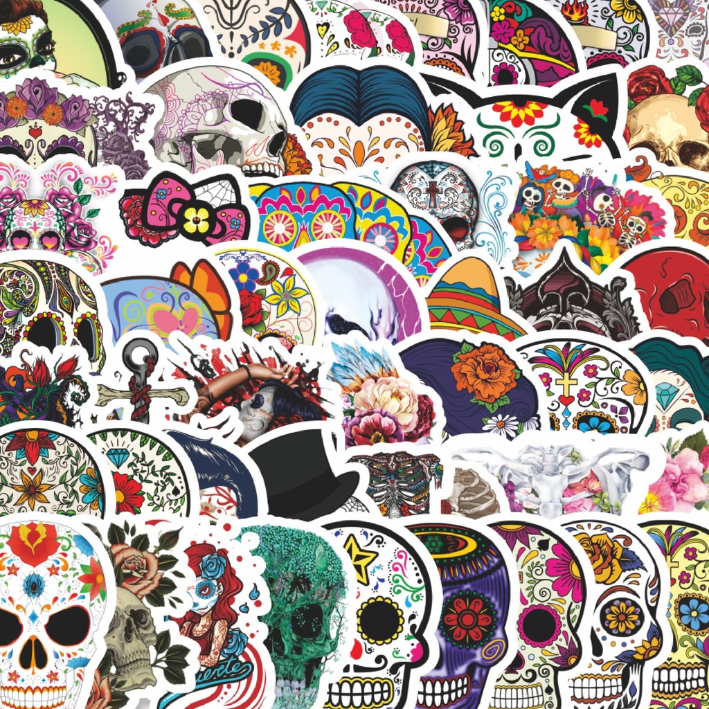 

Stiker Cutting Pack Stiker Tema Skull [Tengkorak] Isi 100Pcs Series Aesthetic Lucu Keren Untuk Koper Bahan Vynil