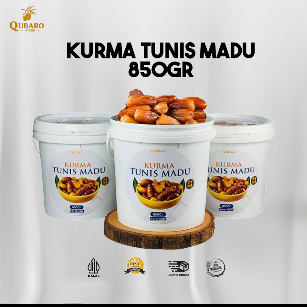 

Kurma Tunis Madu Fresh Premium 850gr || Kurma Tunis Madu Kemasan Ember Fresh Original