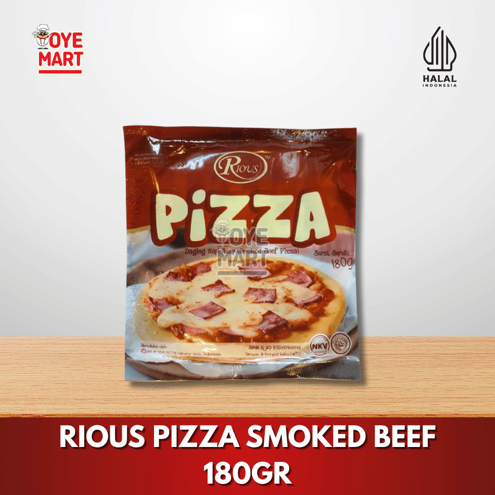

RIOUS PIZZA SMOKED BEEF 180GR/PIZZA FROZEN INSTAN DAGING ASAP