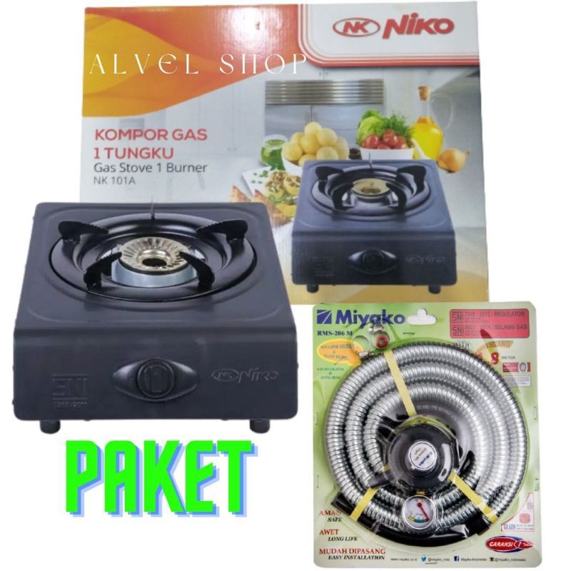 Kompor gas 1tungku paket selang+regulator