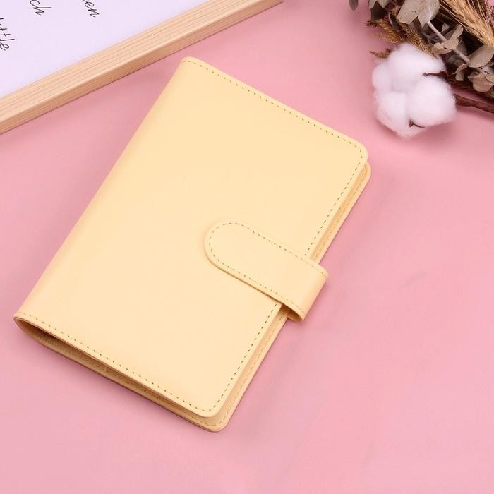 

TERLARIS! Binder A6 Kulit PU Polos 6 Lubang Ring Metal Warna Perak Binder Tabungan Binder Budgeting Binder Keuangan - Kuning, a6