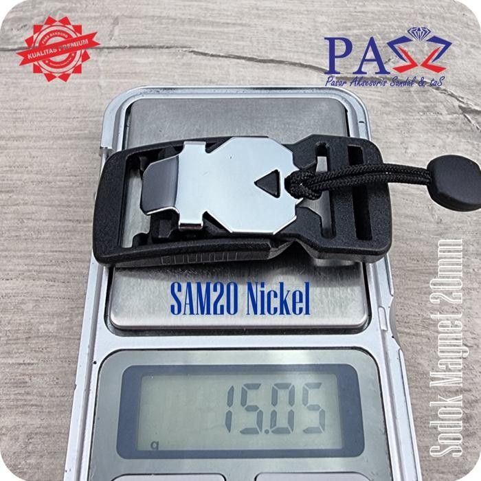 TP986 Kunci Tas Sodok Magnet SAM 20mm (Premium) - Silver