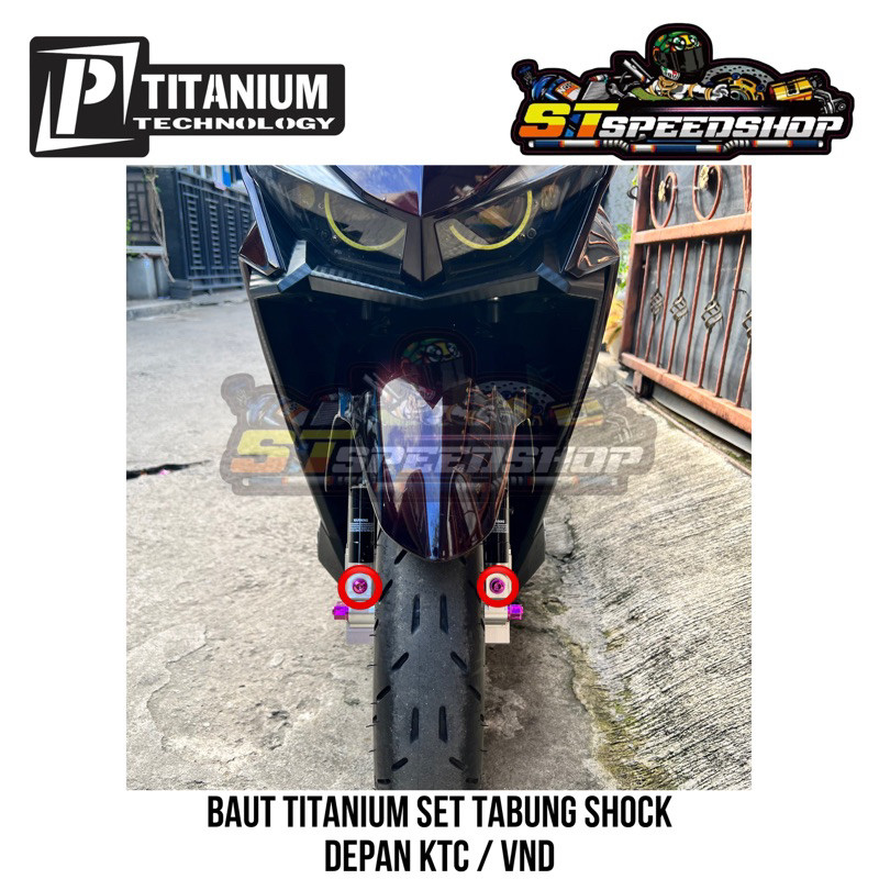 Baut Titanium Shock Depan KTC Warna Beragam