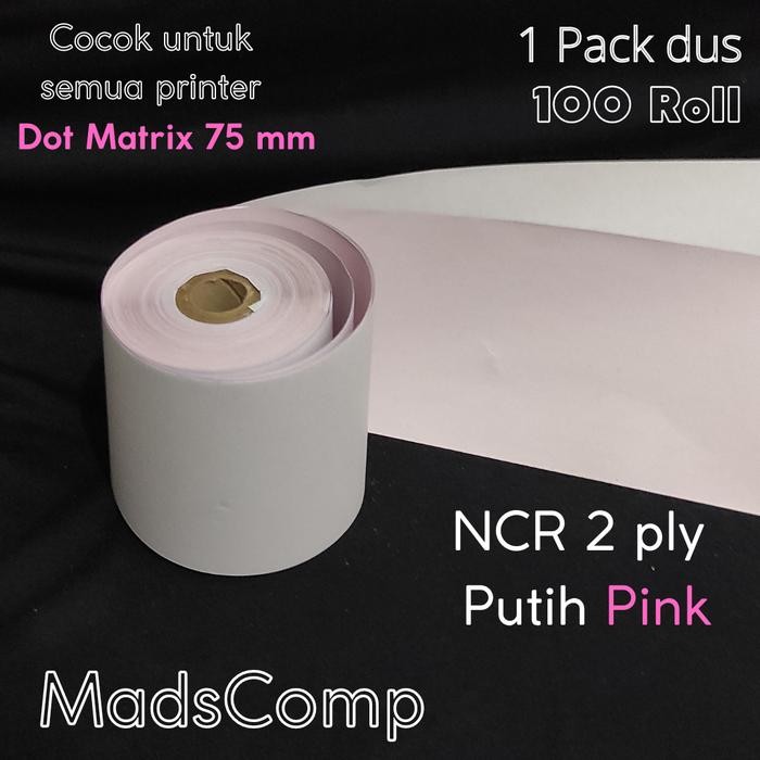 

1 Dus isi 100 Roll Kertas Struk Kasir NCR 2 ply Grosir Murah
