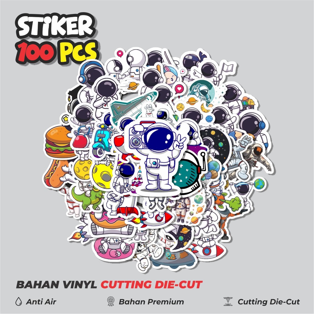 

Terbaru! 50 pcs Stiker Astronot Luar Angkasa Aesthetic Dekorasi Lucu Kreatif untuk Notebook, Skateboard, HP