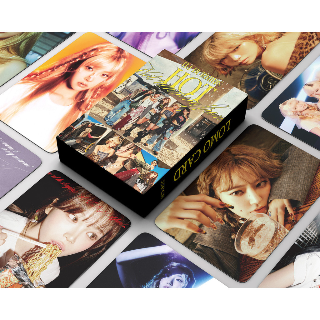 

55pcs/box Kpop Photo album HOT SAKURA KIM CHAEWON KAZUHA Lomo Cards Photocards for Fans Collcetion High Quality HD Postcar