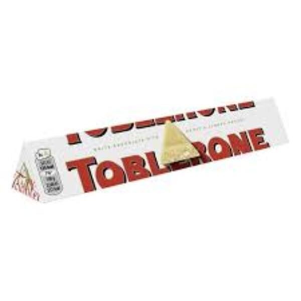 

TOBLERONE WHITE CHOCOLATE WITH HONEY & ALMOND NOUGAT 100gr