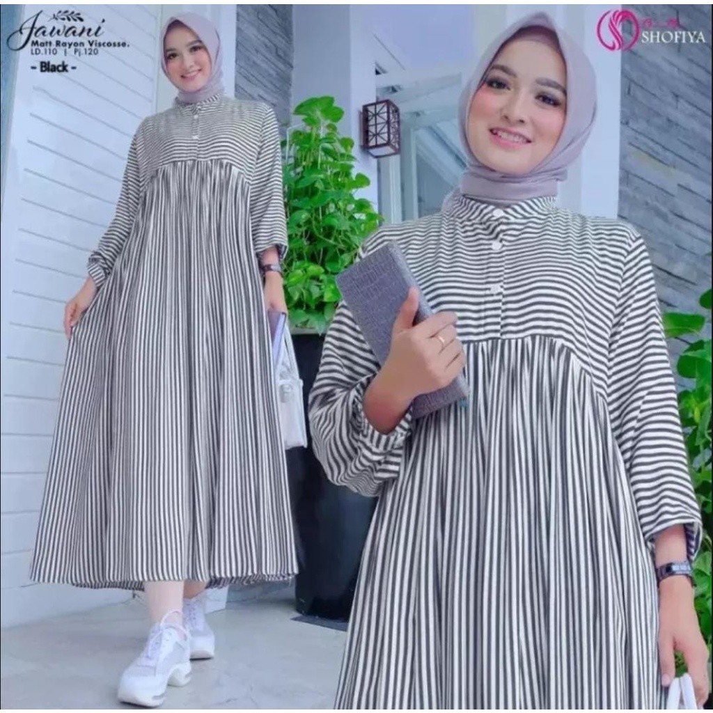 Gamis Midi Dress Wanita Muslimah Terlaris 2025, Jawani Midi Dress