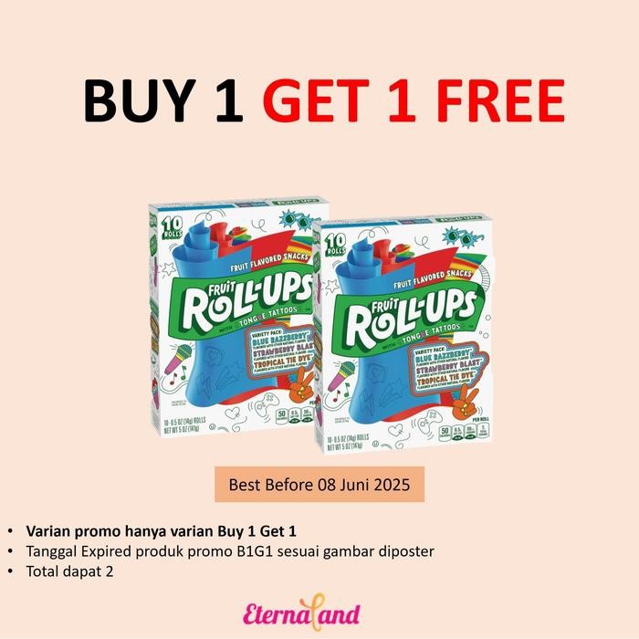 

Fruit Roll-Ups Variety Pack - permen aneka rasa impor usa - Buy 1 Get 1 Free Terlaris