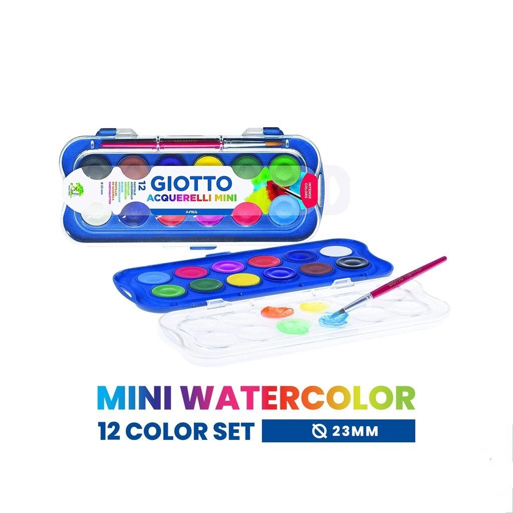 

Giotto Acquerelli Mini 12 Color Water Color Cake Set 12 / Watercolor Cat Air Warna Murah Berkualitas