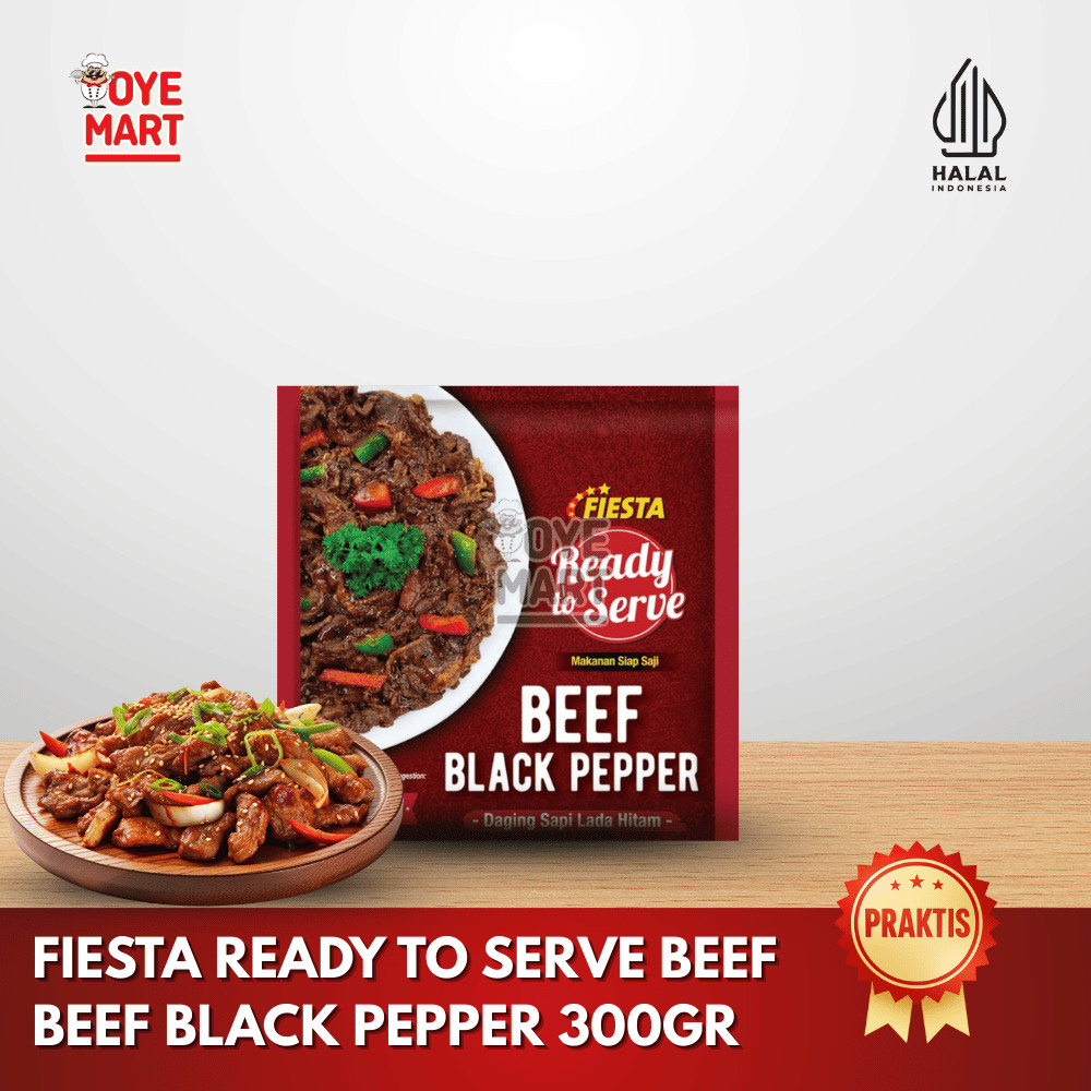 

PROMO !!! FIESTA READY TO SERVE BEEF BEEF BLACK PEPPER 300GR /. DAGING IRIS LADA HITAM