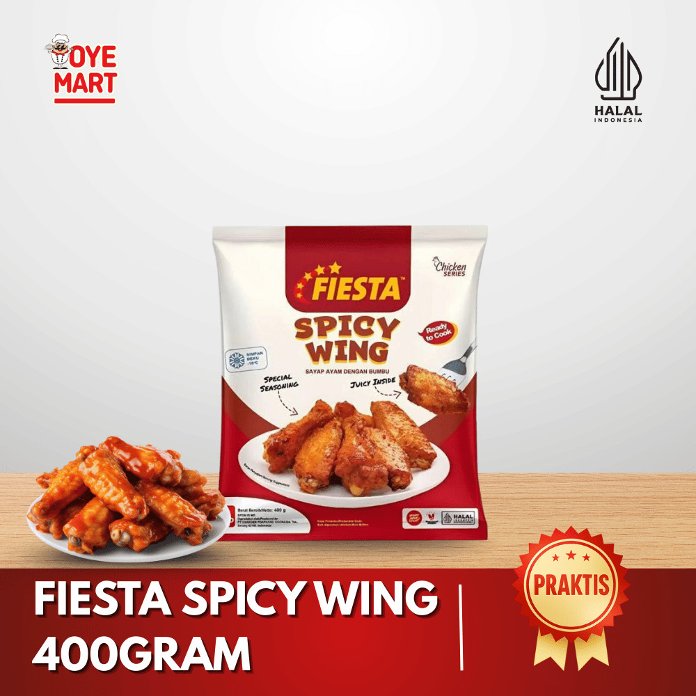 

FIESTA CHICKEN SPICY WING 400G / SAYAP AYAM BERBUMBU