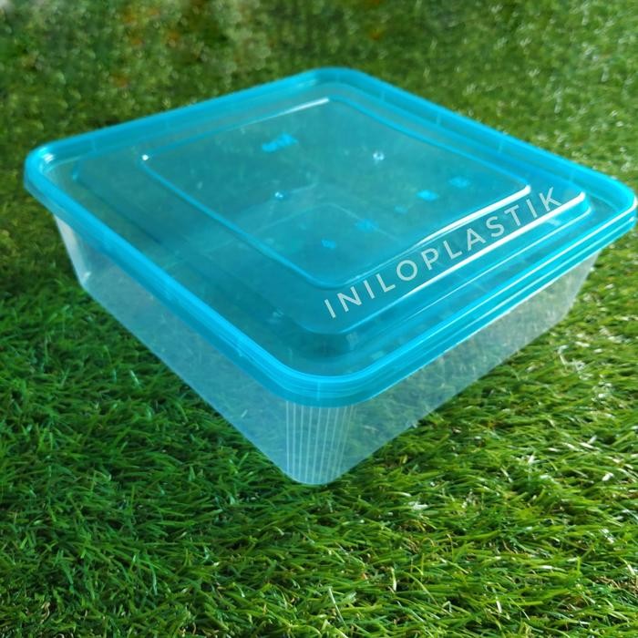 1pack Thinwal Envi 2000ml SQ Colour / Thinwall Kotak Plastik 2000 ml SQ Warna - Biru