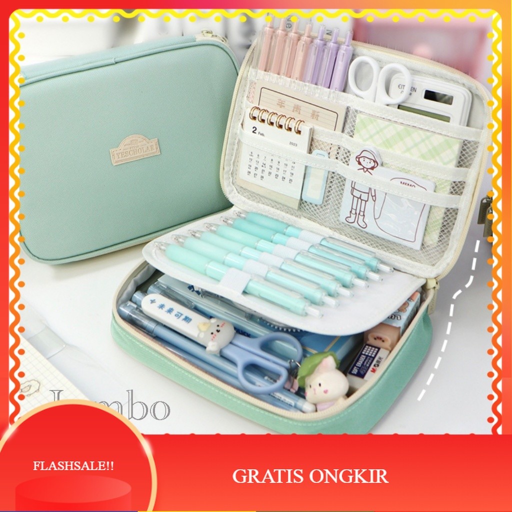 

【AGNES_ID】SALE!! TXS26 Pen Pencil Case Kotak Tempat Pensil JUMBO YeScholar Macaron Color MKT