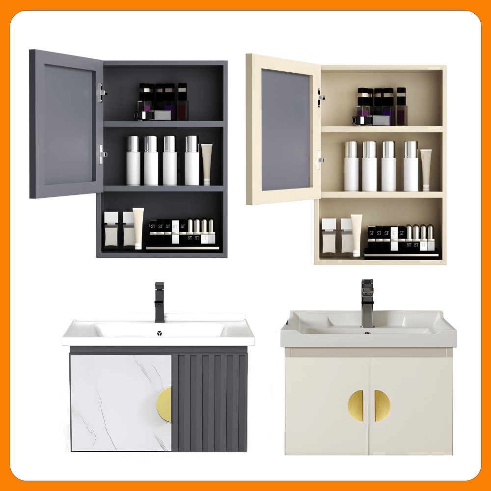 Kabinet Kamar Mandi (43cm/50cm/60cm)- Aluminium (Bathroom Cabinet)Wastafel Cabinet Kabinet Wastafel 