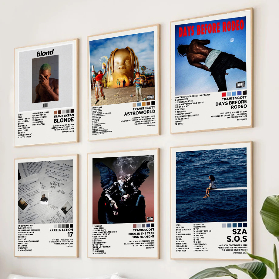 

Music Album Covers Postert-travis Rapper S-scott Hiphop Singer Album Covers Canvas Painting Wall Art Picture Poster Room Decor