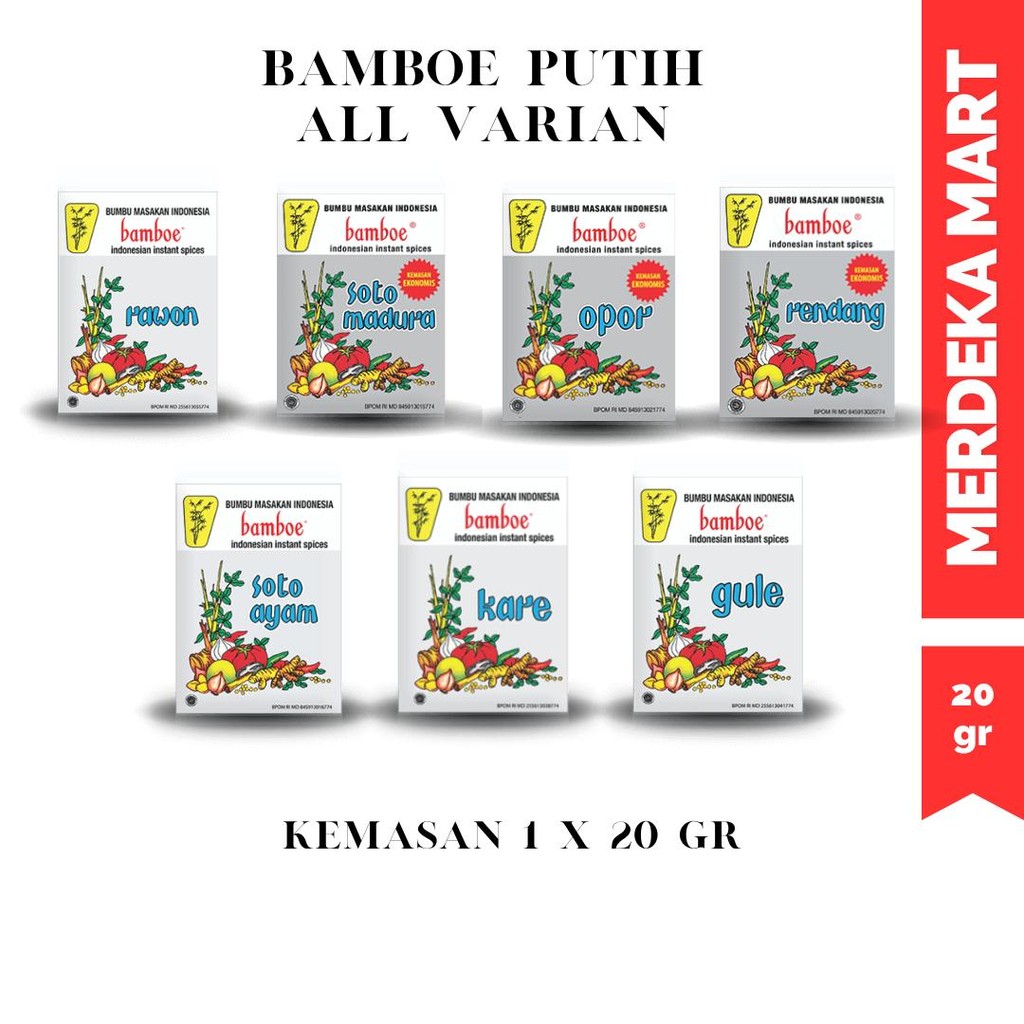 

BAMBOE BUMBU DAPUR KEMASAN EKONOMIS INSTAN ALL VARIAN 22 GR