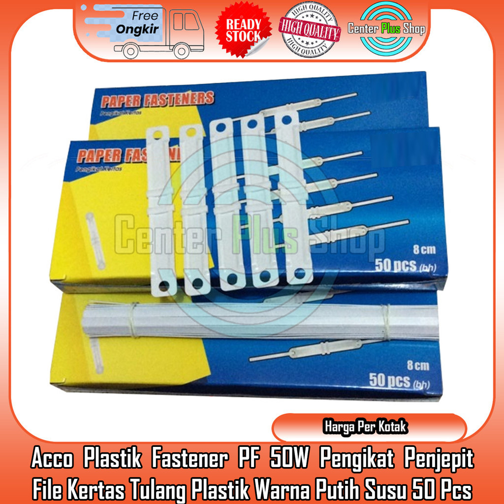 

JK Acco Paper Fastener Pf 50w Plastik Praktis Pengikat Map File Kertas Dokumen Penjepit Kuat Bahan Plastik Putih Susu Tahan Lama Desain Simpel Kantor Rumah Sekolah Berbagai RFA Keperluan Arsip Isi 50 Pcs