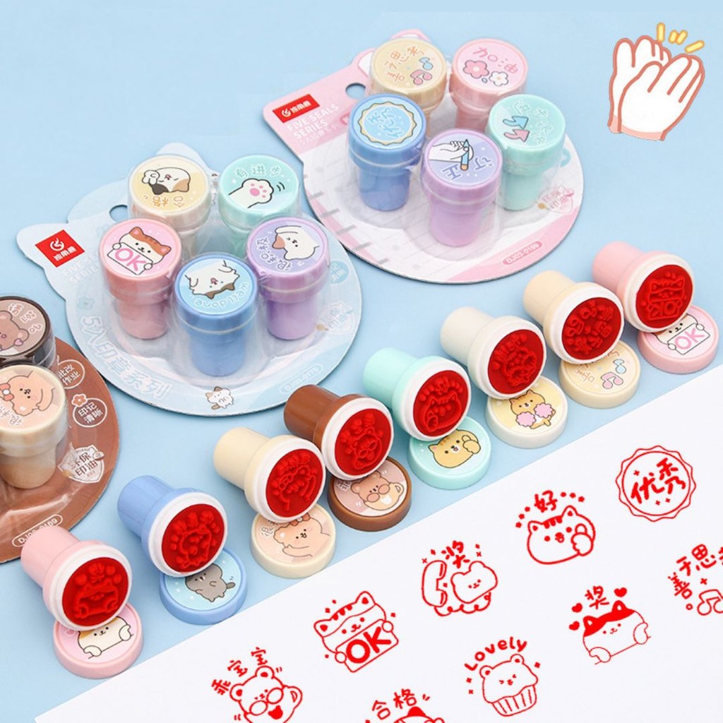 

MOKA STAMPLE MINI 1 SET 5 PCS DENGAN BENTUK KARAKTER KARTUN LUCU IMUT MKA36