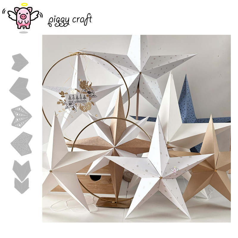 

Piggy Craft metal cutting dies cut die mold 3D folding star series Scrapbook paper craft knife mould blade punch stencils dies