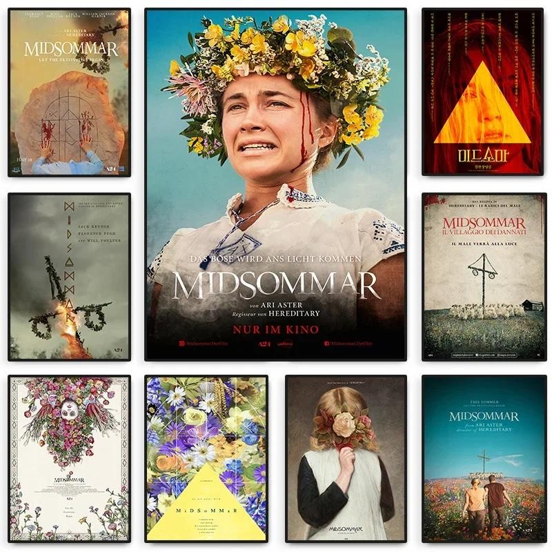 

Midsommar Movie Posters Retro Horror Film Canvas Painting Prints Wall Art Vintage picture For living Room Home Decor mural