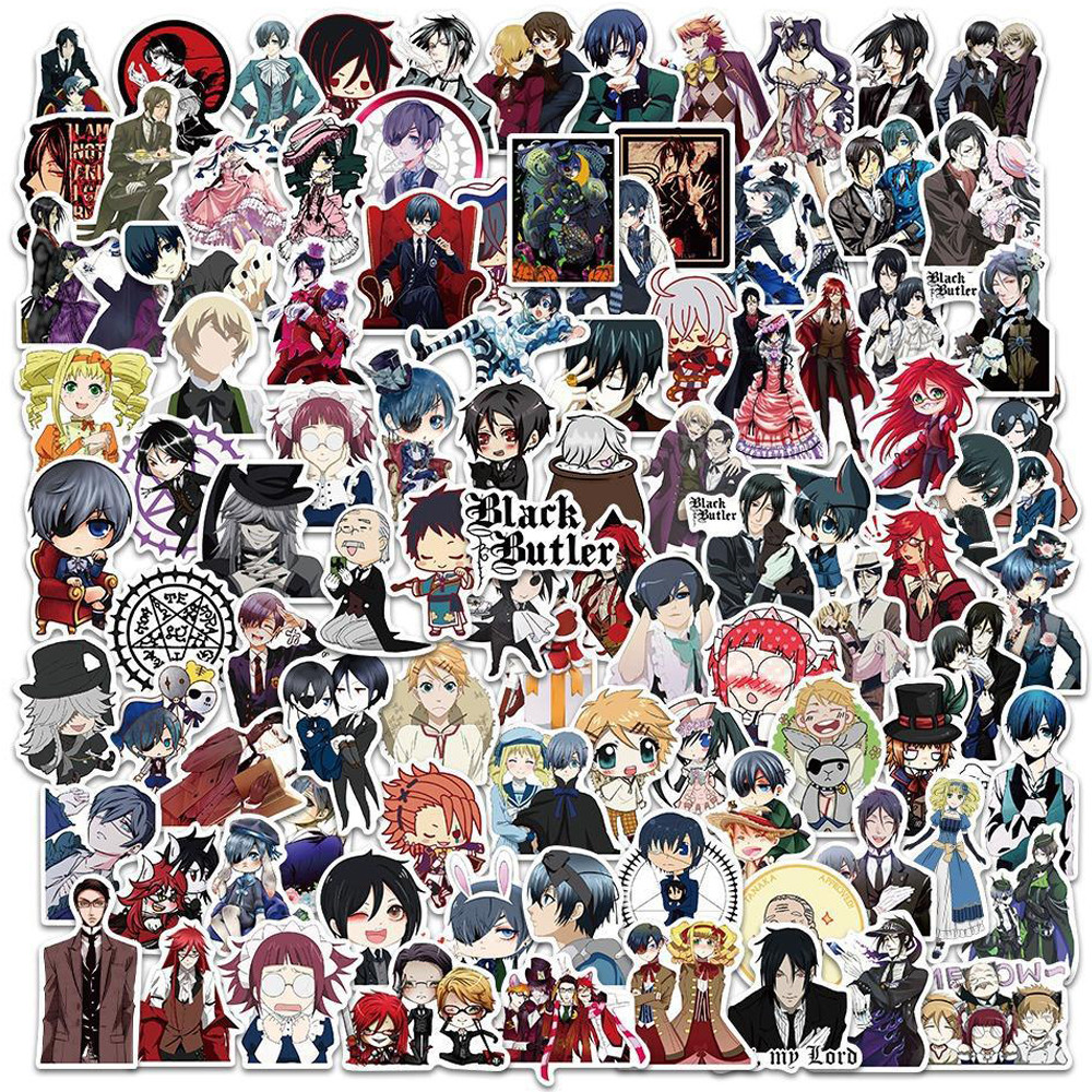 

10/30/50/100pcs Ciel Black Butler Anime Stickers Michaelis Claude Sticker Skateboard Luggage Motorcycle Girls Elizabeth Decals
