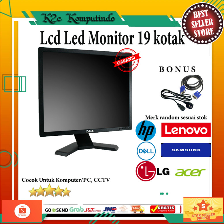 Lcd monitor pc 19 square/kotak second mulus berCO