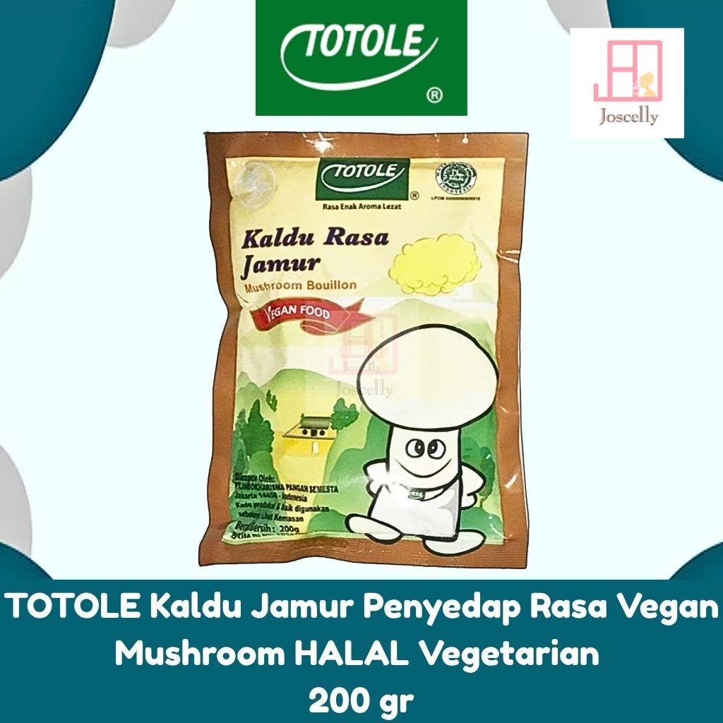 

JOSCELLY.ID TOTOLE Kaldu Jamur Penyedap Rasa Vegan Mushroom HALAL Vegetarian 200 gr