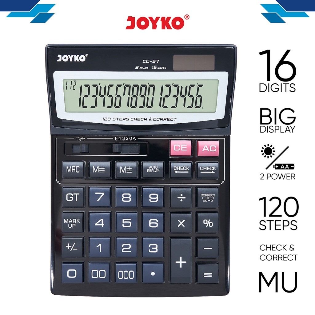 

KAYDEN STORE JOYKO Calculator Kalkulator CC-57 16 Digits Check & Correct