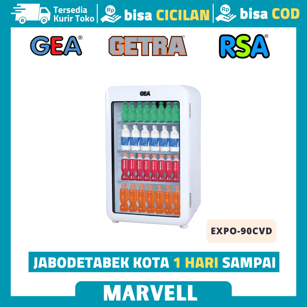 Gea Expo-90CVD Showcase Freezer Mini Kaca Lengkung 90 Liter Display Beku mini