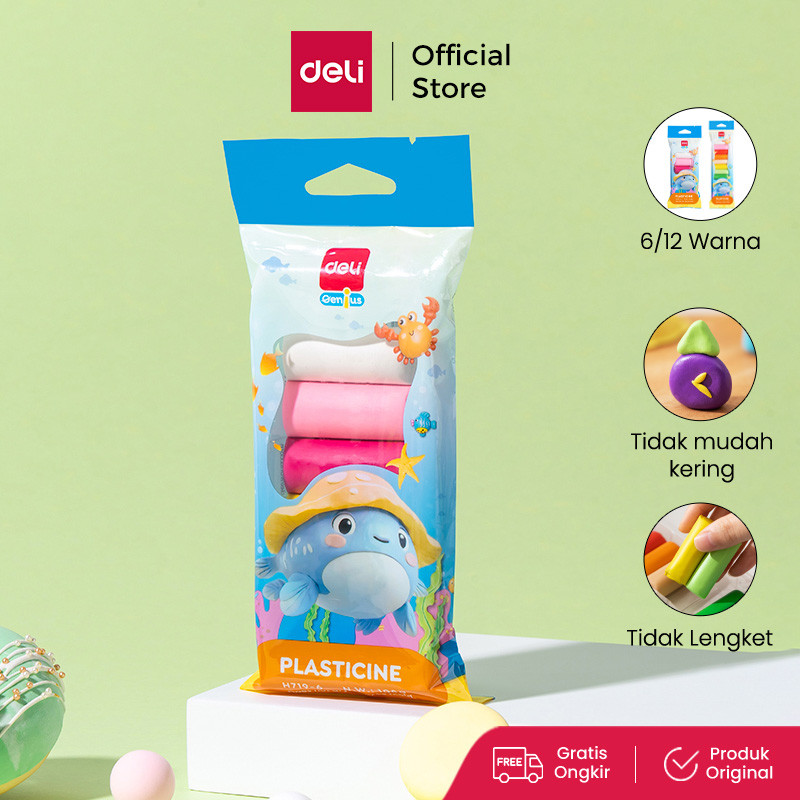 Deli Plastisin Lilin Mainan 6/12 Warna Mainan Edukasi Anak EH719X