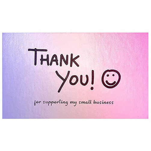

50Pcs Reflective Laser Appreciate Thank You Cards Greeting Postcard Online Retail Package Inserts Customer Shopping Gift 5*9cm