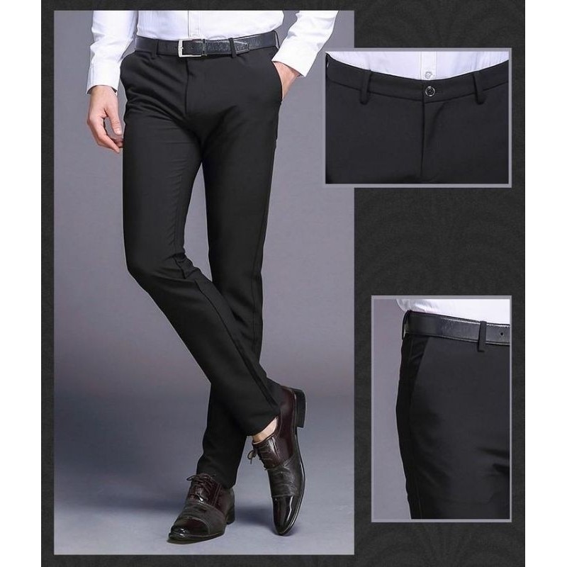 CELANA PRIA FORMAL HITAM BAHAN DASAR WOLL KUALITAS PREMIUM CELANA PANJANG PRIA CELANA PANJANG DEWASA